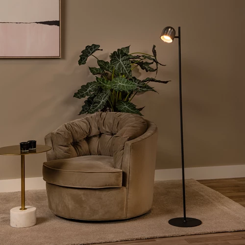 Lucide SKANSKA RECH - Lampadaire Rechargeable Intérieur/Extérieur - Batterie/Piles - Ø 23 cm - LED Dim. - CCT - 1x3W 3000K/6000K - IP44 - Fer gris - ambiance 1